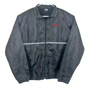 Sports Illustrated Jacket Mens XL‎ Black Full Zip Windbreaker Reflective